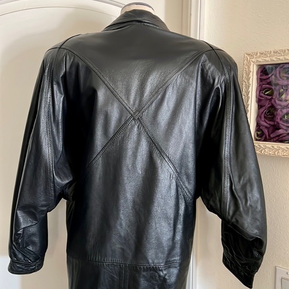 Vintage~Leather Coat~Full Length / 80’s~90’s - Picture 2 of 16